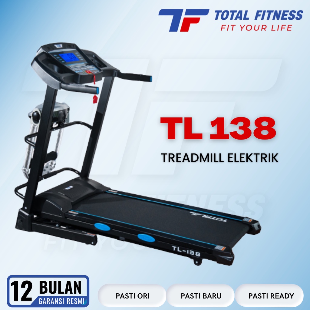 Treadmill Elektrik TL 138 Motor 2 Hp Total Fitness