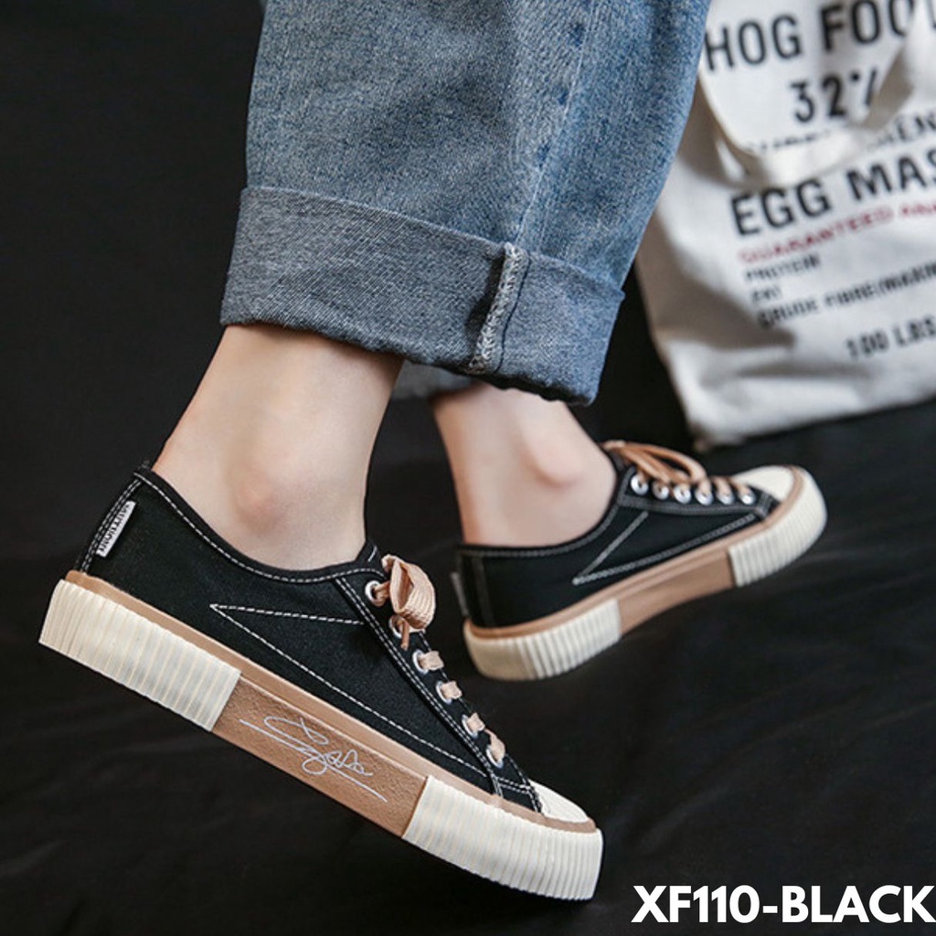 SEPATU SNEAKERS WANITA PERAWATAN MUDAH DAN TIDAK RIBET IMPORT BAHAN CANVAS F110