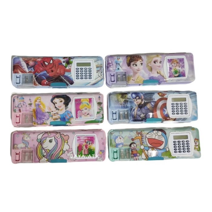 

Tempat Pensil Tempat Pensil Kotak Pensil Magnet Kalkulator 2 Sisi Karakter Anak Lucu