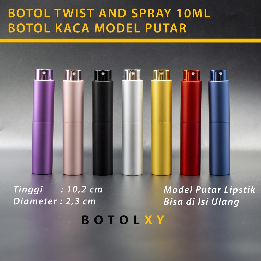 Botol Twist and Spray - Botol Decant Refillable Perfume Pump 10ml