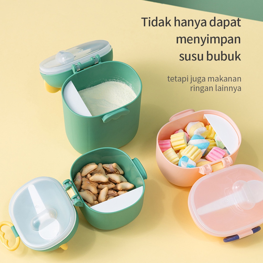 STV Kotak Susu Bubuk Motif Dino 800ml Wadah Tempat Penyimpanan Makanan Bayi