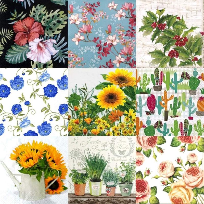 TISU NAPKIN DECOUPAGE EROPAH – Flower Motif E