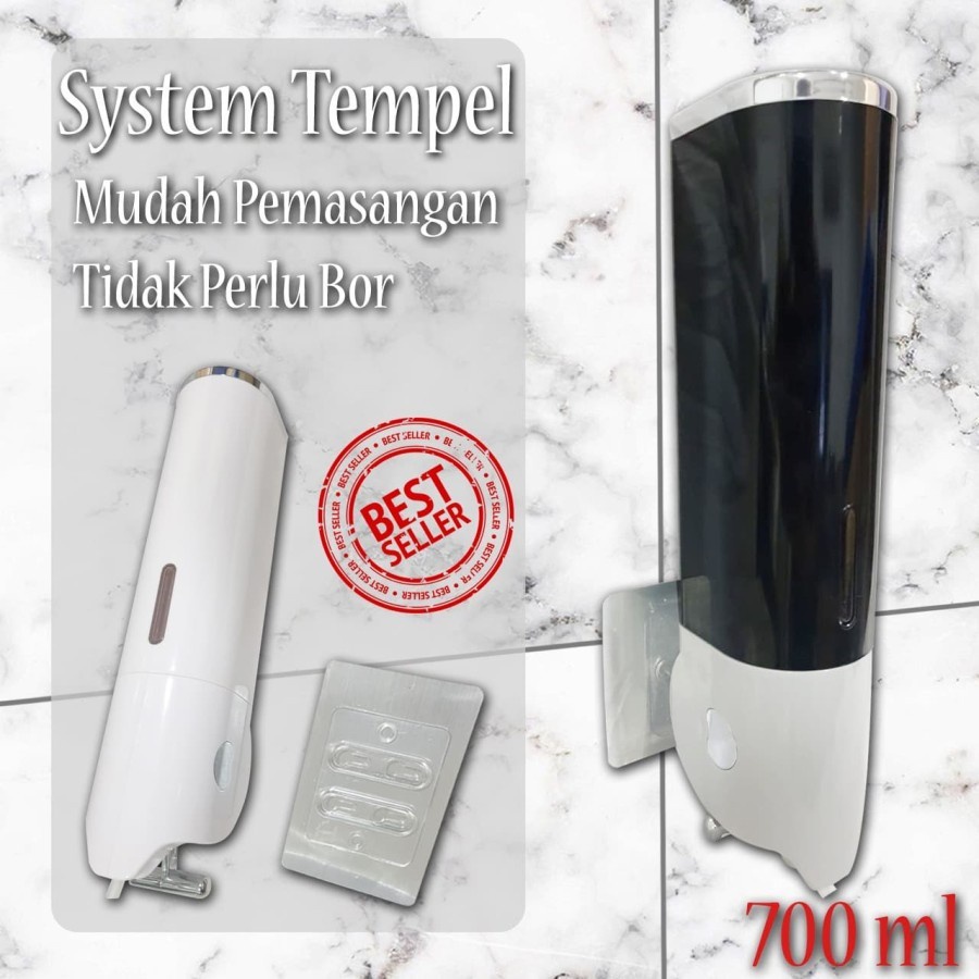 (Serba Serbi)Tempat Sabun Cair Soap - 700 ml /System Tempel Kuat ET700 Tempat Sabun Cair Dispenser Terlaris