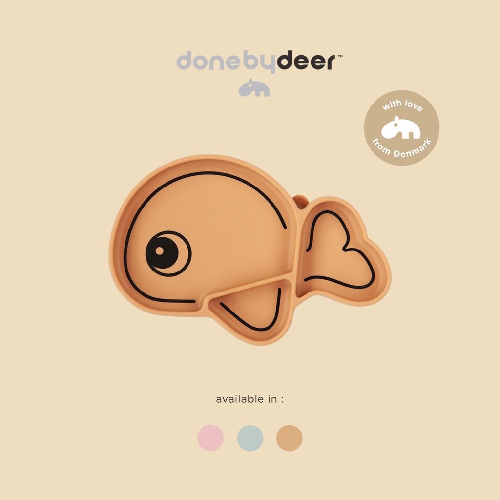 Done by Deer Silicone Stick &amp; Stay Plate Wally - Piring Anak MPASI Silikon - Silicone Plate