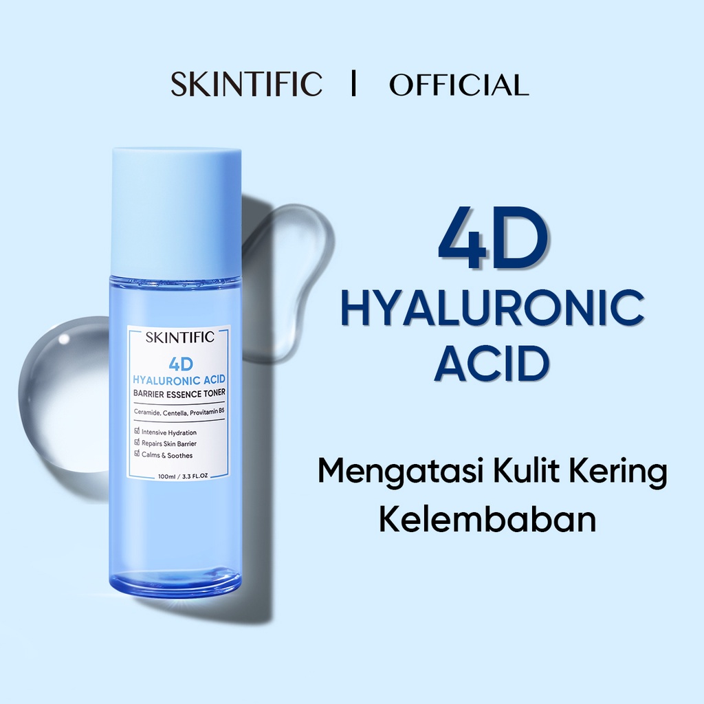 【Ready stock】SKINTIFIC 4D Hyaluronic Acid (HA) Barrier Essence Toner Hydration Toner Defeat Dryness In10S 100ML Toner Pelembab