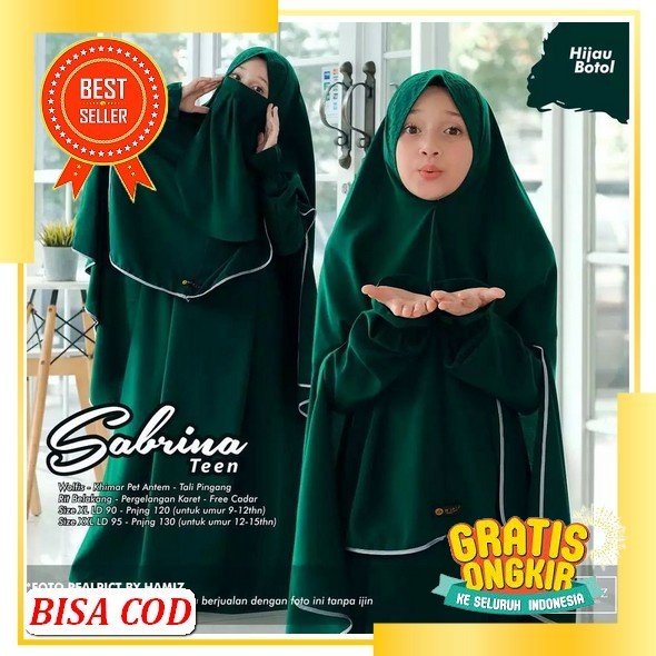 Baju Gamis Anak Perempuan Umur 5 6 7 8 9 10 11 Tahun Elsa Dress Bahan Crinkle Mango Import Motif Bun