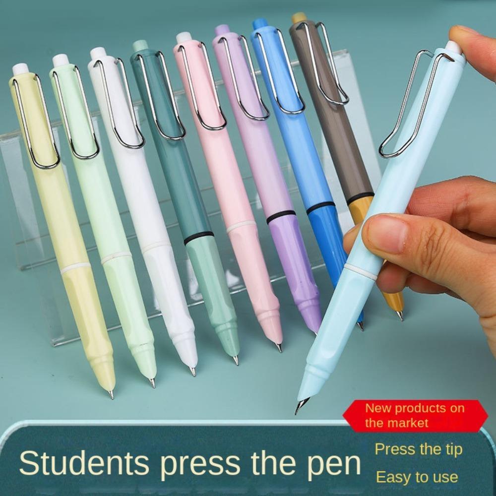 Lanfy Press Type Ink Pen Minimalis 0.38mm Koreksi Postur Tubuh Kantor Sekolah Perlengkapan Alat Tulis Siswa Nib Converter Bisnis Pen