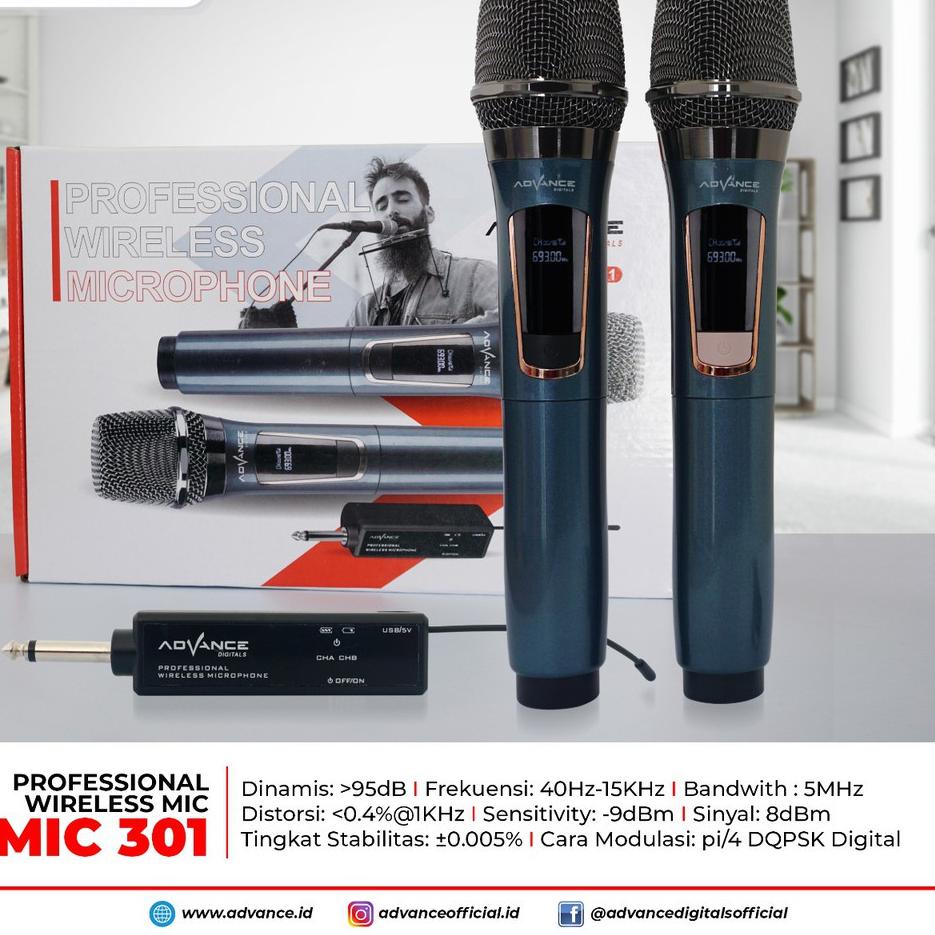 Terbaru Mic Wireless 301 Advance / Mic Double Wireless / CK5022