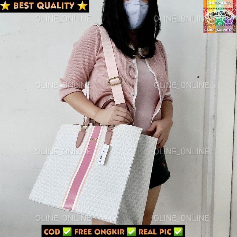 tas ederle shopping bag shopper big jumbo size tote bag shoulder bag carry all on the go stripes logo besar Xl gs gb selempang jinjing top handle crossbody