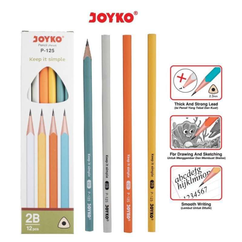 

(12pcs)Pensil 2b Joyko P-125 Gambar for Computer Tebal Kuat Murah