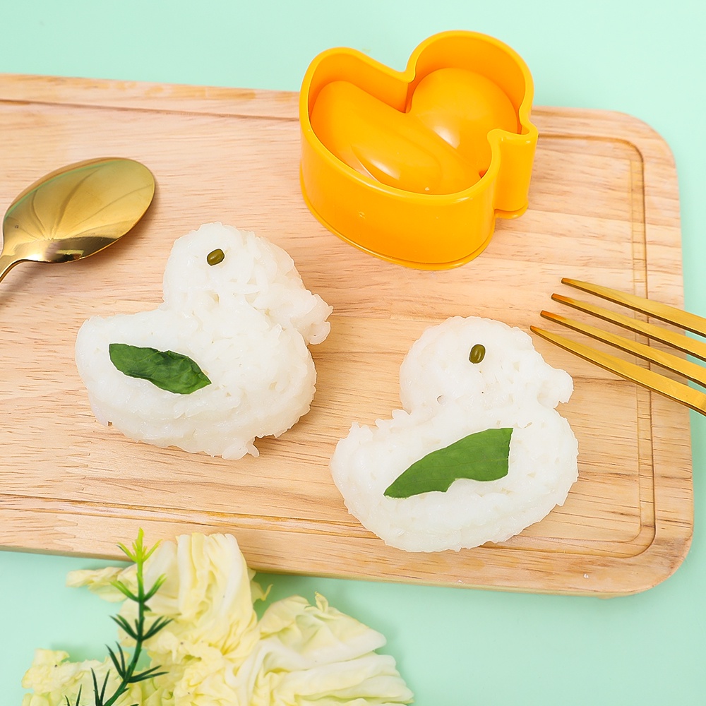 [Harga Grosir] Kreatif Anak Bento DIY Gadget Bebek Kuning Berbentuk Nasi Bola Cetakan Kartun Sushi Buah Membuat Cetakan Roti Biskuit Model Menekan