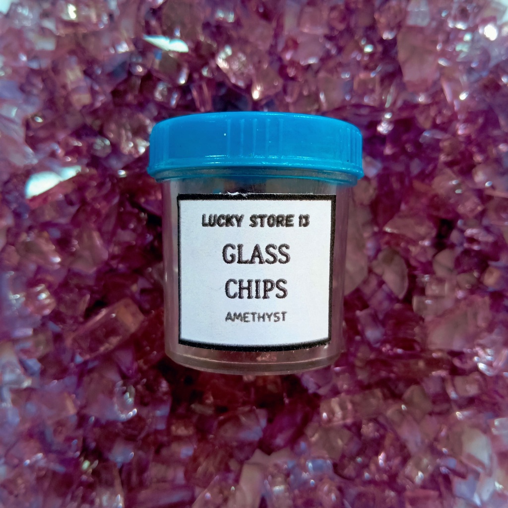 Batu Kristal Crystal Chips AMETHYST PURPLE 20gr Stone Padatan Mirror Gelas Glass Hiasan Interior Dek