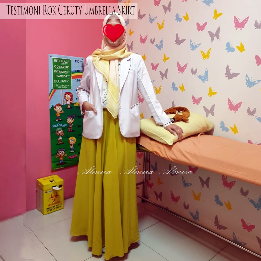 Rok Panjang Wanita Payung Muslimah Sifon Chiffon Ceruti Umbrella Skirt Griyaraditya Almira