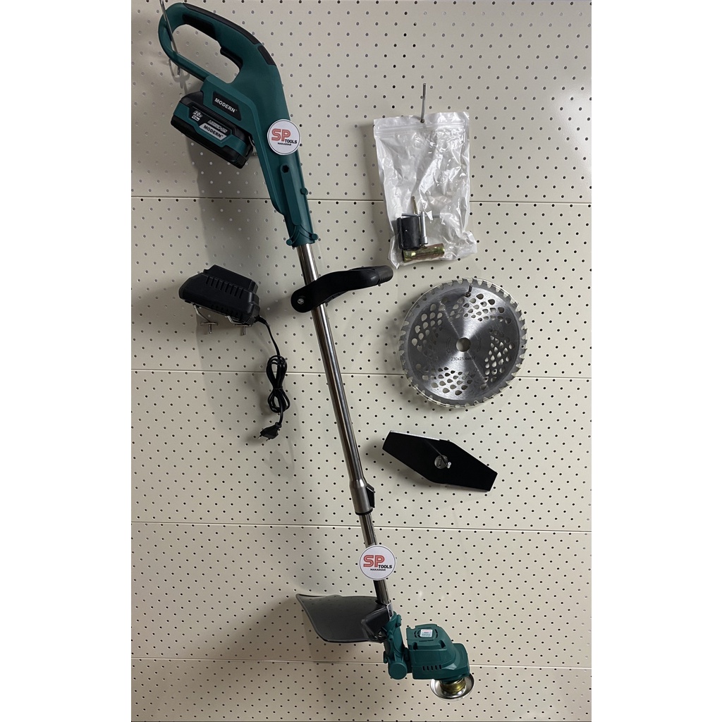 MESIN POTONG RUMPUT PORTABLE BATERAI CORDLESS CAS 20V MODERN M45 ASLI