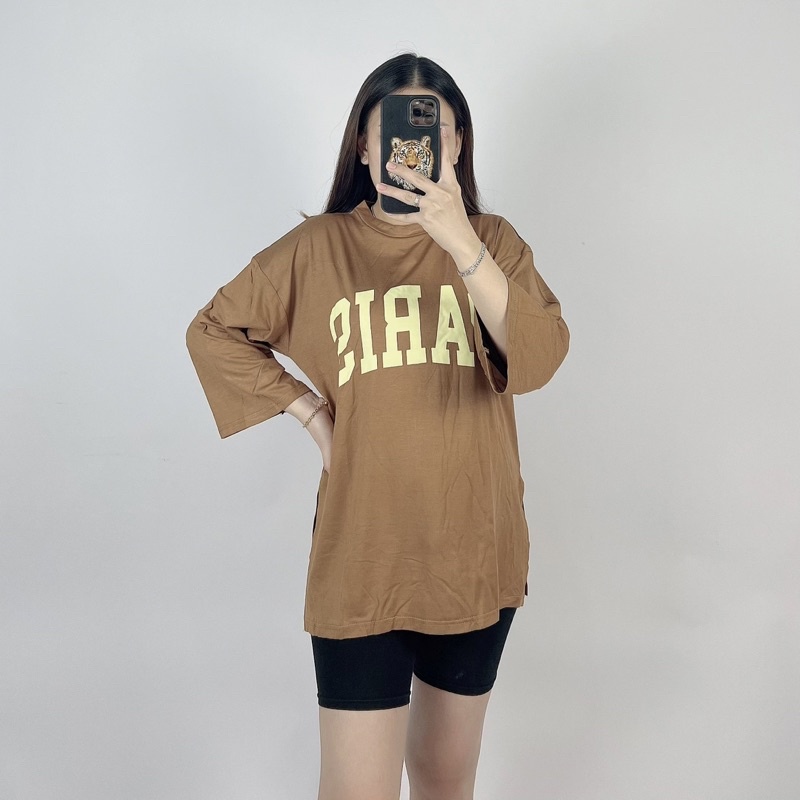 Kaos Oversize Slit Samping Prs / Kaos Jumbo Lengan 7/8