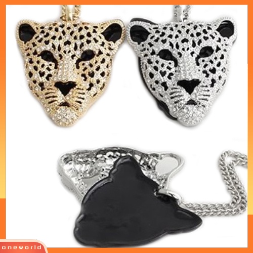 [WONE] Fashion Retro Vintage Keren Berongga Leopard Kepala Liontin Kalung Perhiasan Unisex