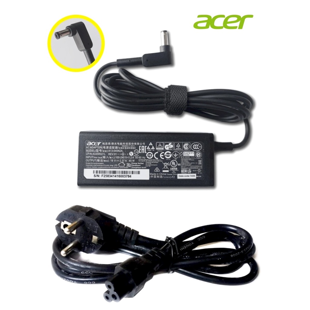 ORIGINAL ADAPTOR ACER 19V 2.37A (5.5x1.7) ES1-111 ES1-131 ES1-432 E5-476 E5-721 E5-73 E5-731G E5-771 ES1-411 ES1-512 ES1-711