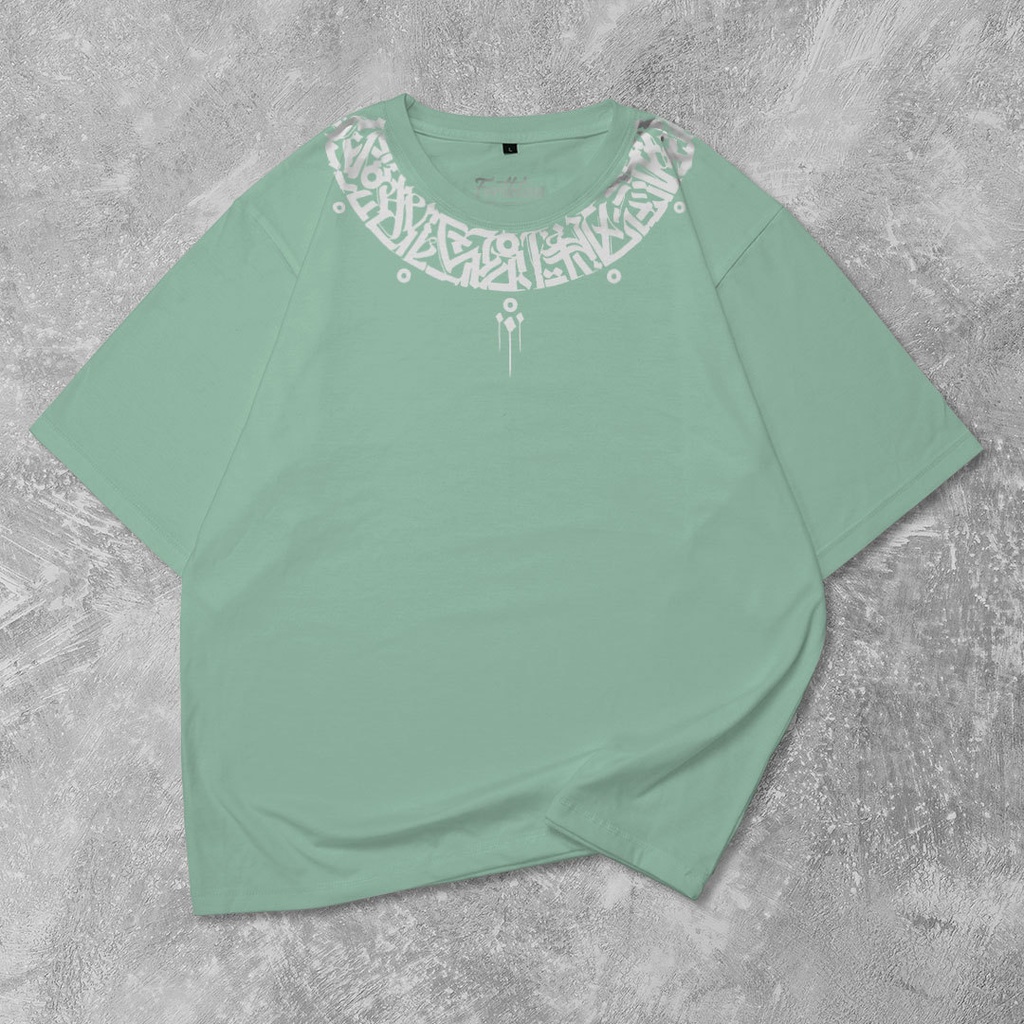 Fortglass Caligraphy Kaos Oversize T-Shirt Cowok Premium