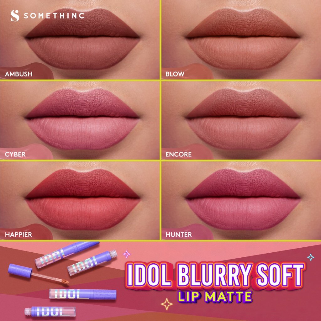 SOMETHINC Idol Blurry Soft Lip Matte - Lip Cream Matte Warna yang Tahan Lama Tanpa Menjadikan Bibir Kering