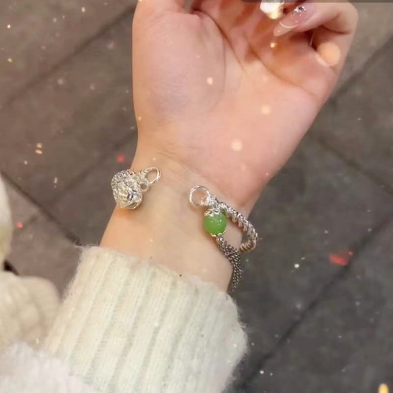 Korea Fashion Perak Satu Langkah Satu Cincin Bell Kupu-Kupu Dapat Disesuaikan Pria Dan Wanita Gelang Pacar Pasangan Hadiah Perhiasan