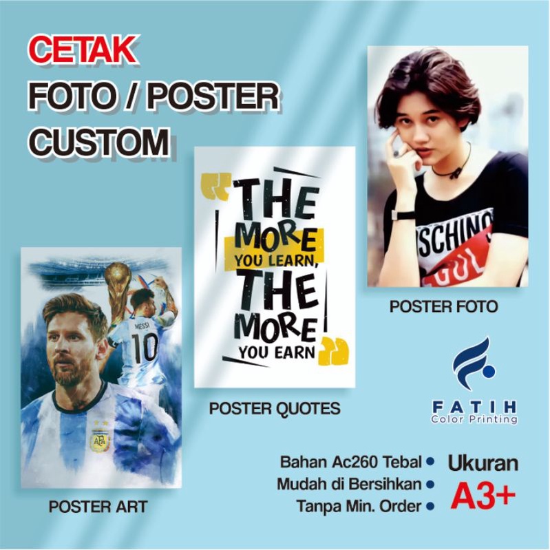 

CETAK POSTER A3+ / CETAK FOTO A3+ / CETAK ARTCARTON A3+ AC 260/AC230 - FATIHPRINTING