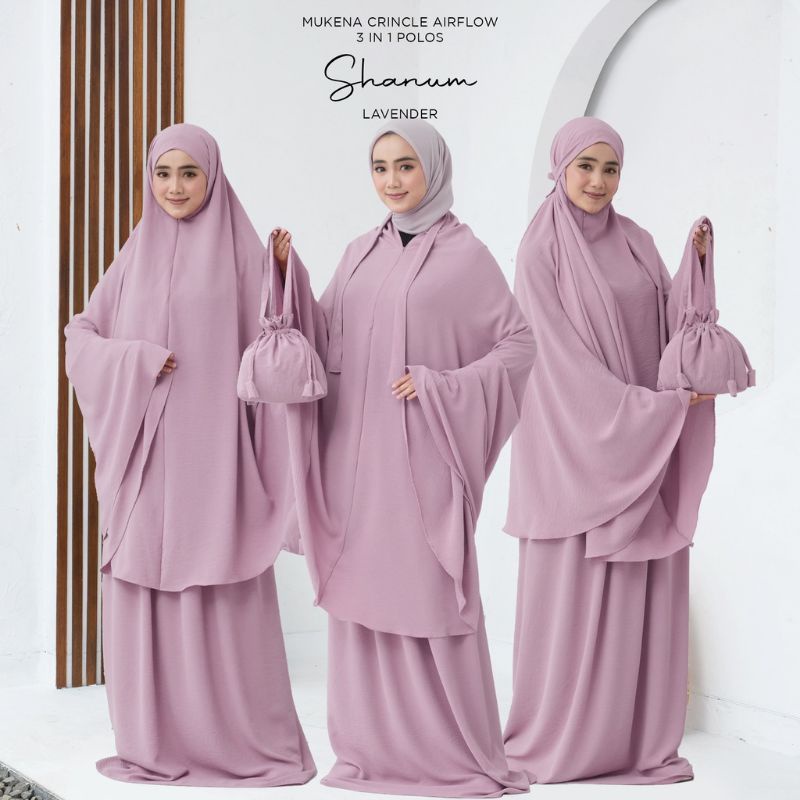 MUKENA DEWASA CRINKLE AIRFLOW 3IN1 JUMBO PREMIUM