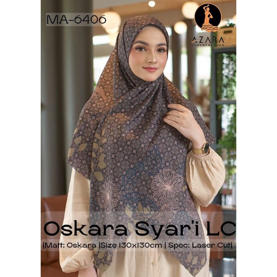 Hijab OSKARA SYAR'I MOTIF LASER CUT