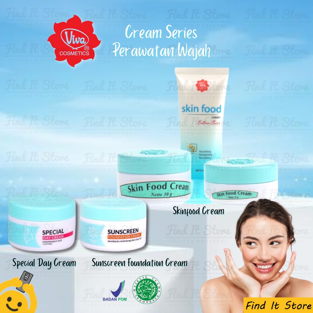 Viva Skin Food Cream | Extra Care | Skin &amp; Body Care 22gr 30gr | Extra Care Cream 50gr | Sunscreen Foundation Cream 22g | Special Day Cream 22g BPOM