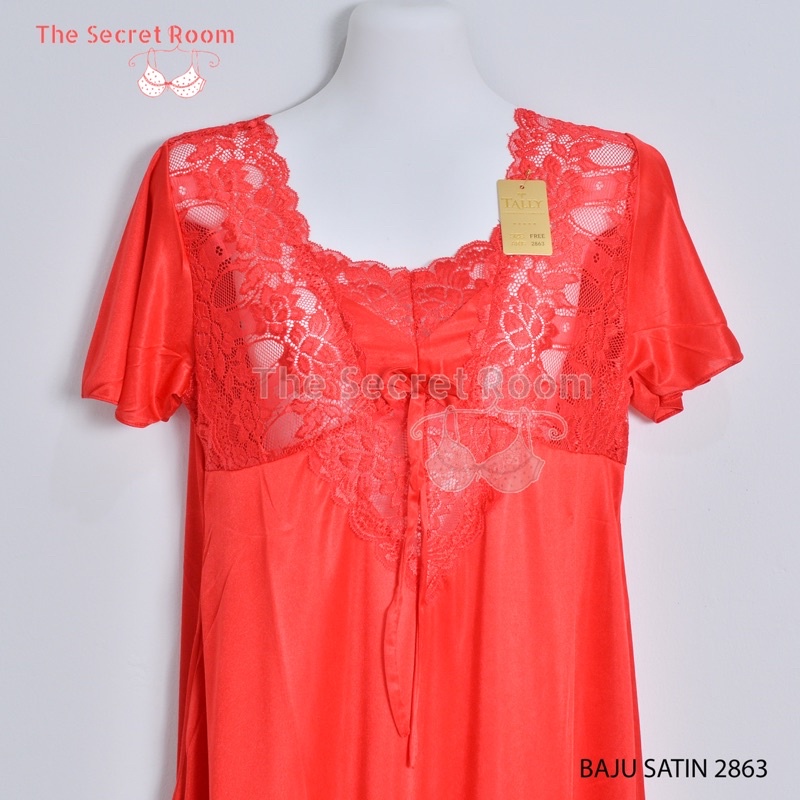 TALLY BAJU TIDUR / LINGERIE 2863 I FREE SIZE I BAHAN SATIN MIX RENDA