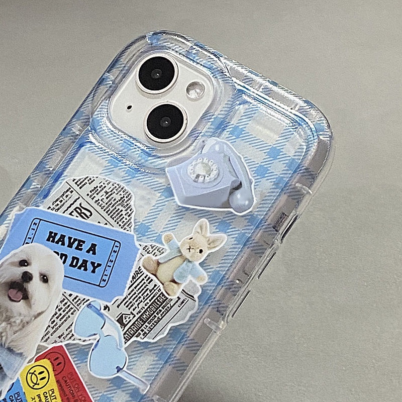 IPHONE Casing Soft Phone Case Lucu Anjing Kucing Kompatibel Untuk Iphone14 13 12 11 Pro XS Max X XR 78 6 6S Plus Casing Transparan Shockproof TPU Cover