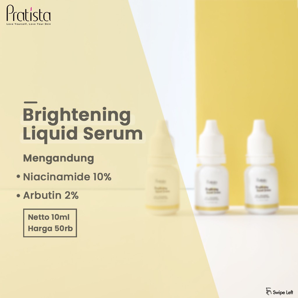 Serum Pencerah Wajah Brightening Liquid Serum 30ml Pratista Skincare Serum Niacinamide Atasi Flek Hitam Dark Spot