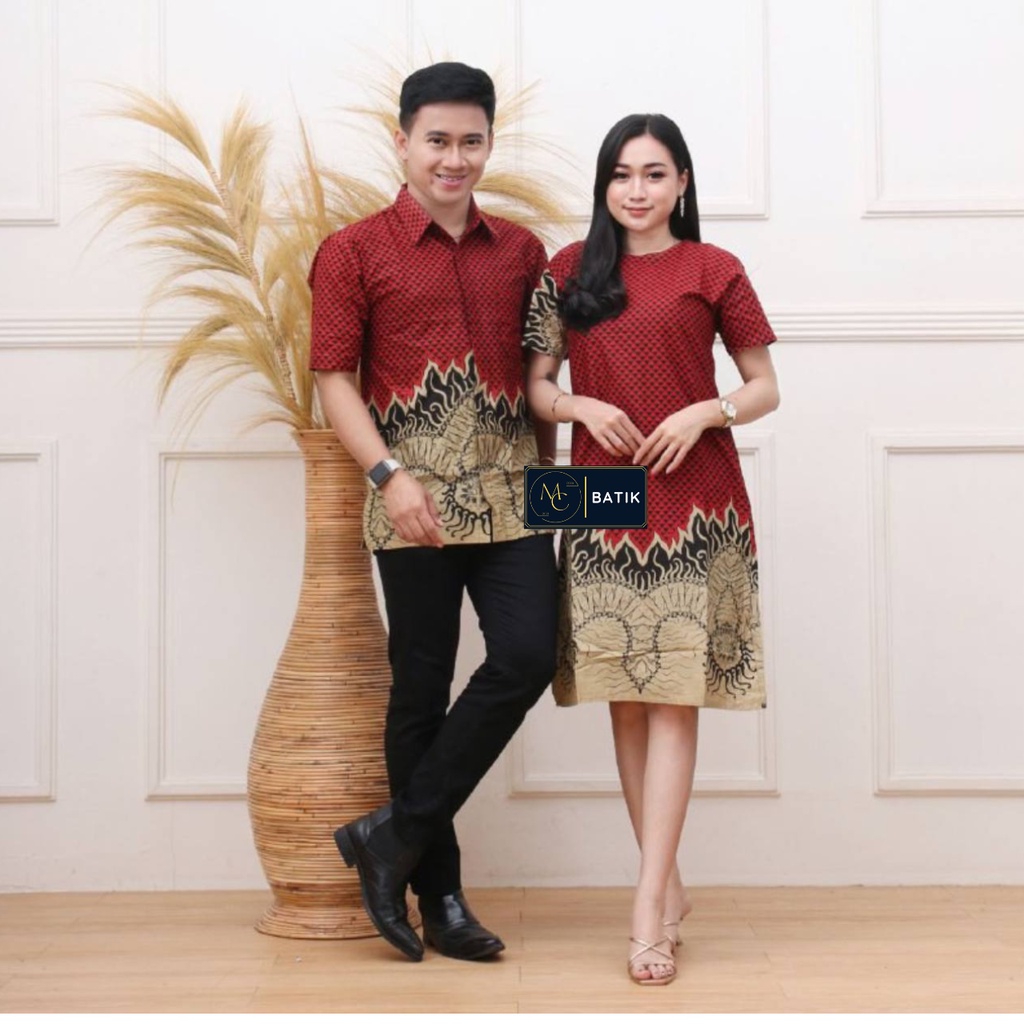 Batik Couple (MC Batik) - Baju Batik Couple Mini Dress Kemeja Lengan Pendek Bahan Katun Prima Halus