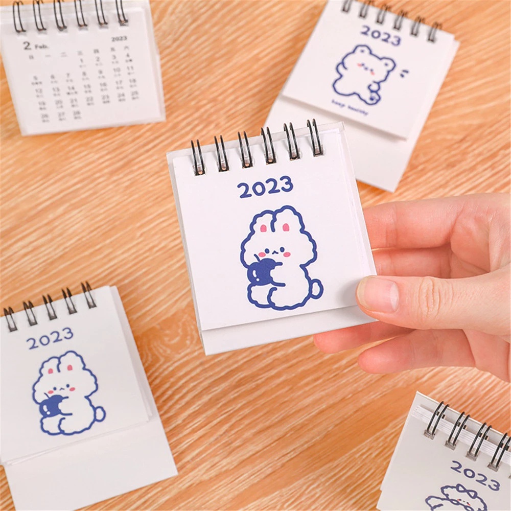 2023tahun Baru Berdiri Kalender Planner Mini Tulisan Kertas Kalender Meja Kelinci Anjing Lucu Dekorasi Meja Kawaii Ins Animal Fashion Kartun Desktop Asrama Harian Jadwal Hadiah