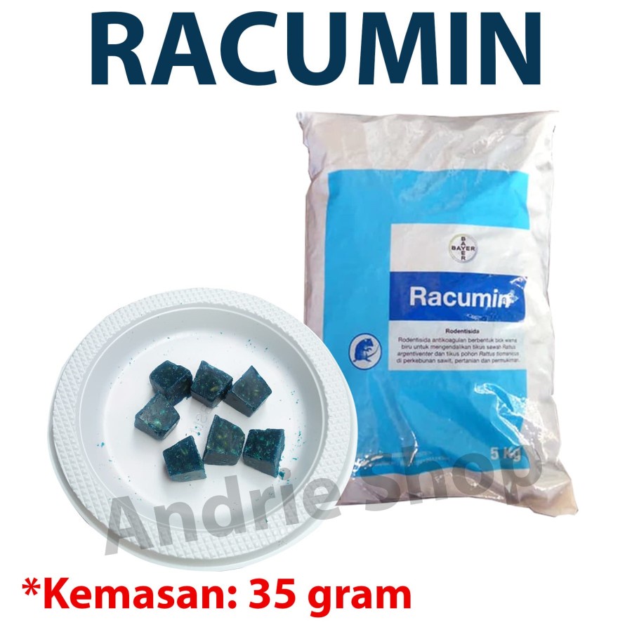 Racumin Racun Tikus / Umpan Tikus Wax Block Asli BAYER Kemasan 35 gram