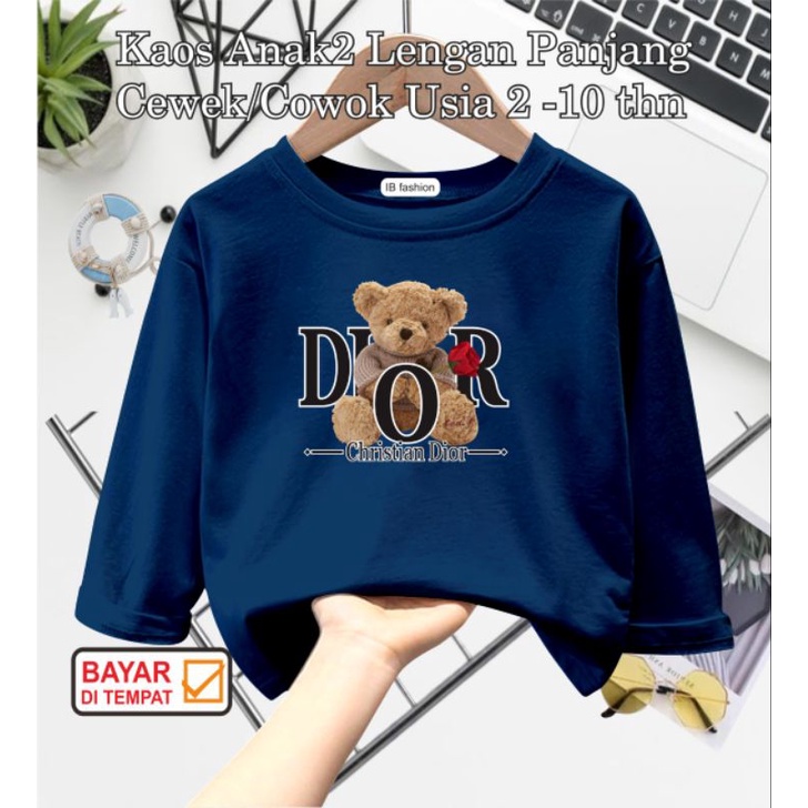 ((IB))KAOS ANAK2 UNISEX PANJANG/BEAR DIGITAL SABLON