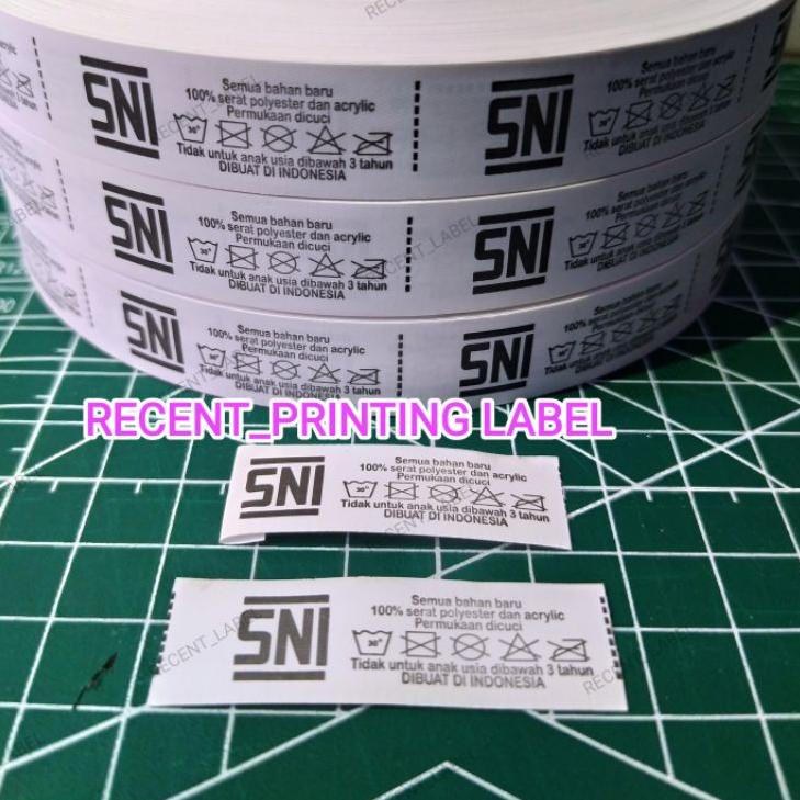 

<L-2&8✔> Printing logo,wash label, SNI label 1.5x4.5cm 1 roll @2.000 pcs berkualitas