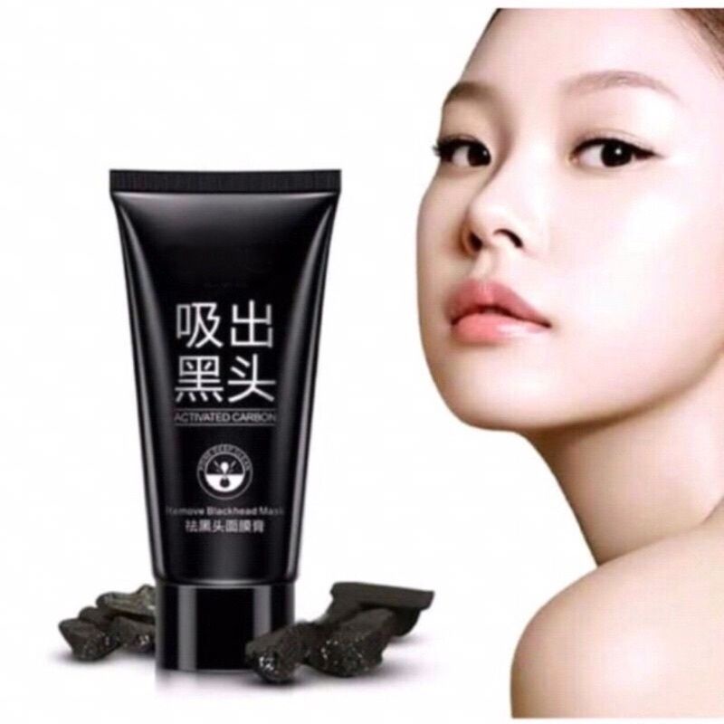 MASKER WAJAH PEMBERSIH KOMEDO DAN BEKAS JERAWAT BRUNTUSAN BERMINYAK AMPUH PENGANGKAT SEL KULIT MATI WAJAH DI HIDUNG PRIA WANITA 60gr BLACK CHARCOAL MASK ARANG ORI ORGANIK BPOM