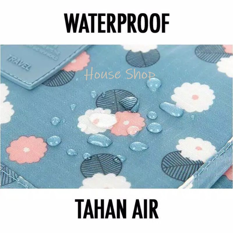 HS-0206 Tas Kosmetik Premium-Organizer Pouch Cosmetic Serba Guna-Travelmate Korean Travel Cosmetic Bag -Tas Traveling Kosmetik