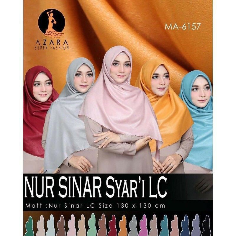 Hijab segiempat Azara Sinar Syar'i, Hijab glowing,gliter,Hijab jumbo,Hijab cantik