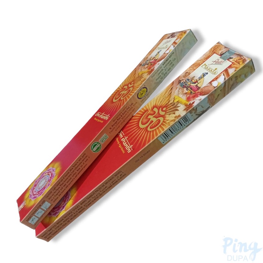 Dupa Hio Om Shanthi by Flute Masala High Quality Incense dari India isi 12 Batang Recta Kemasan Kotak Exclusive