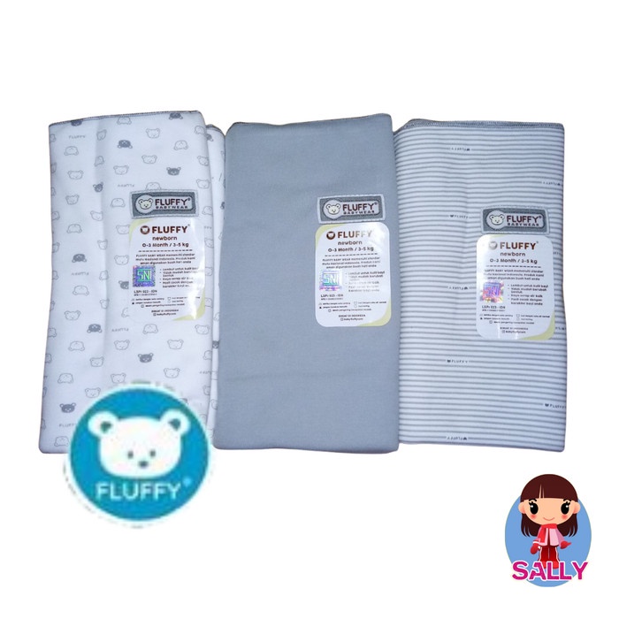 Bedong Fluffy - 3 Kain Bedong Lilit Bayi Halus Lembut Adem Bedongan Baby Laki