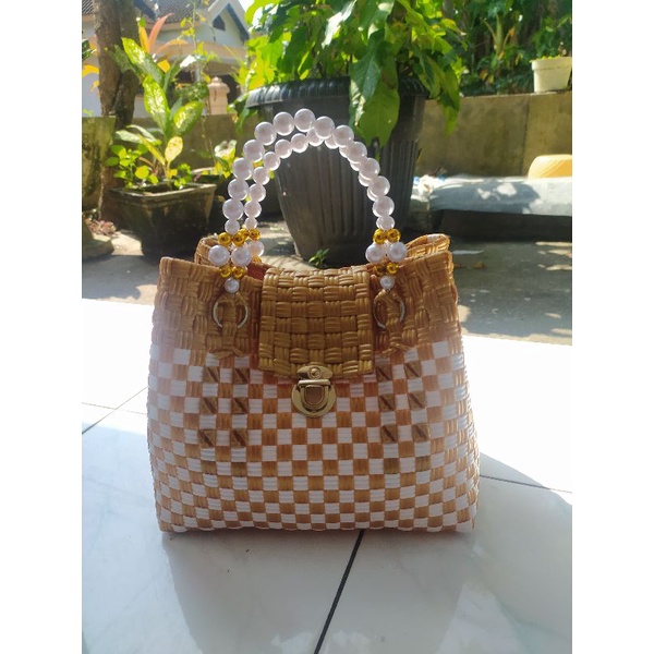 Tas Anyaman Anyam Jali Pesta dan Kondangan Terbaru Kekinian Mini Handle