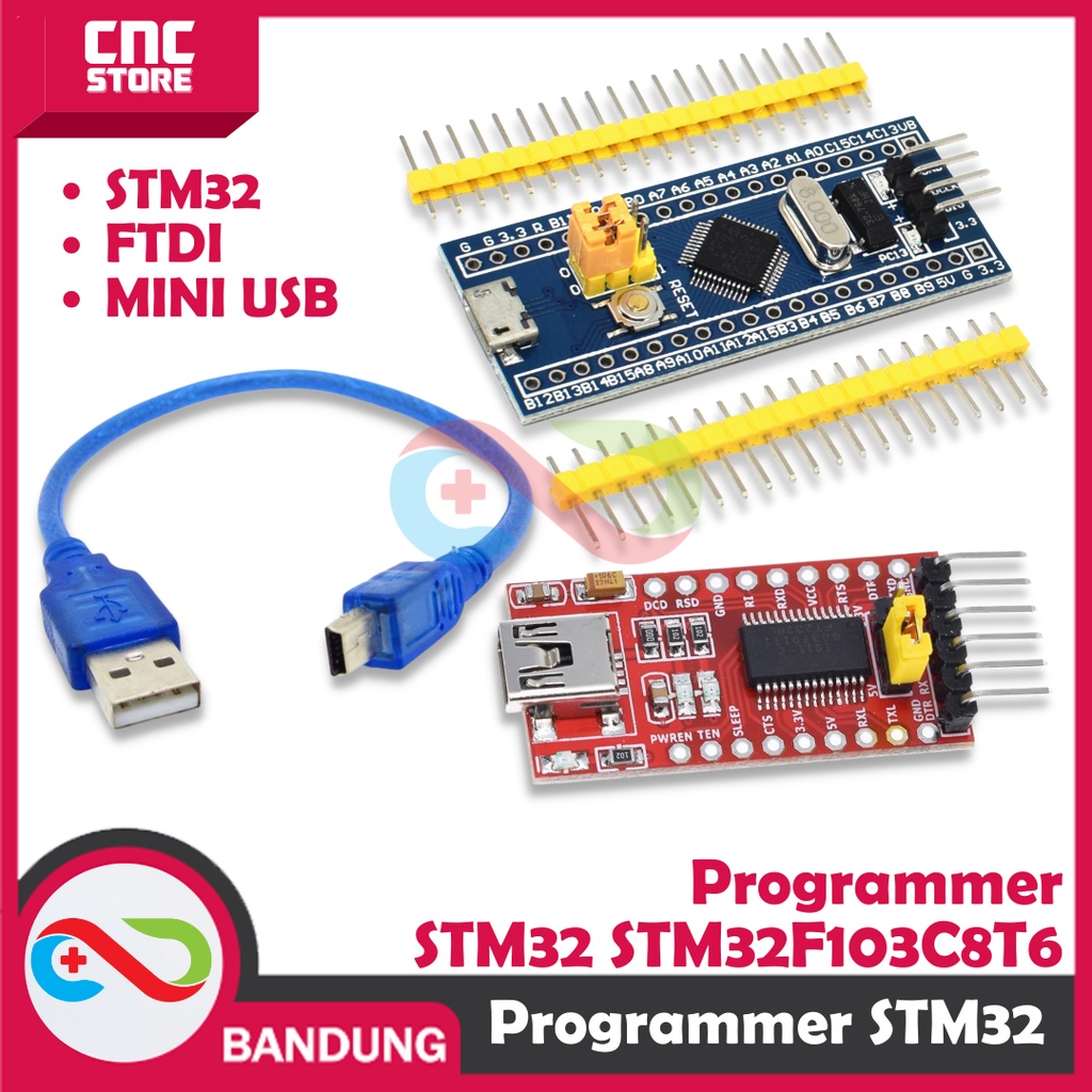 PAKET BUNDLING PROGRAMMER STM32 STM32F103C8T6 + KABEL MINI USB