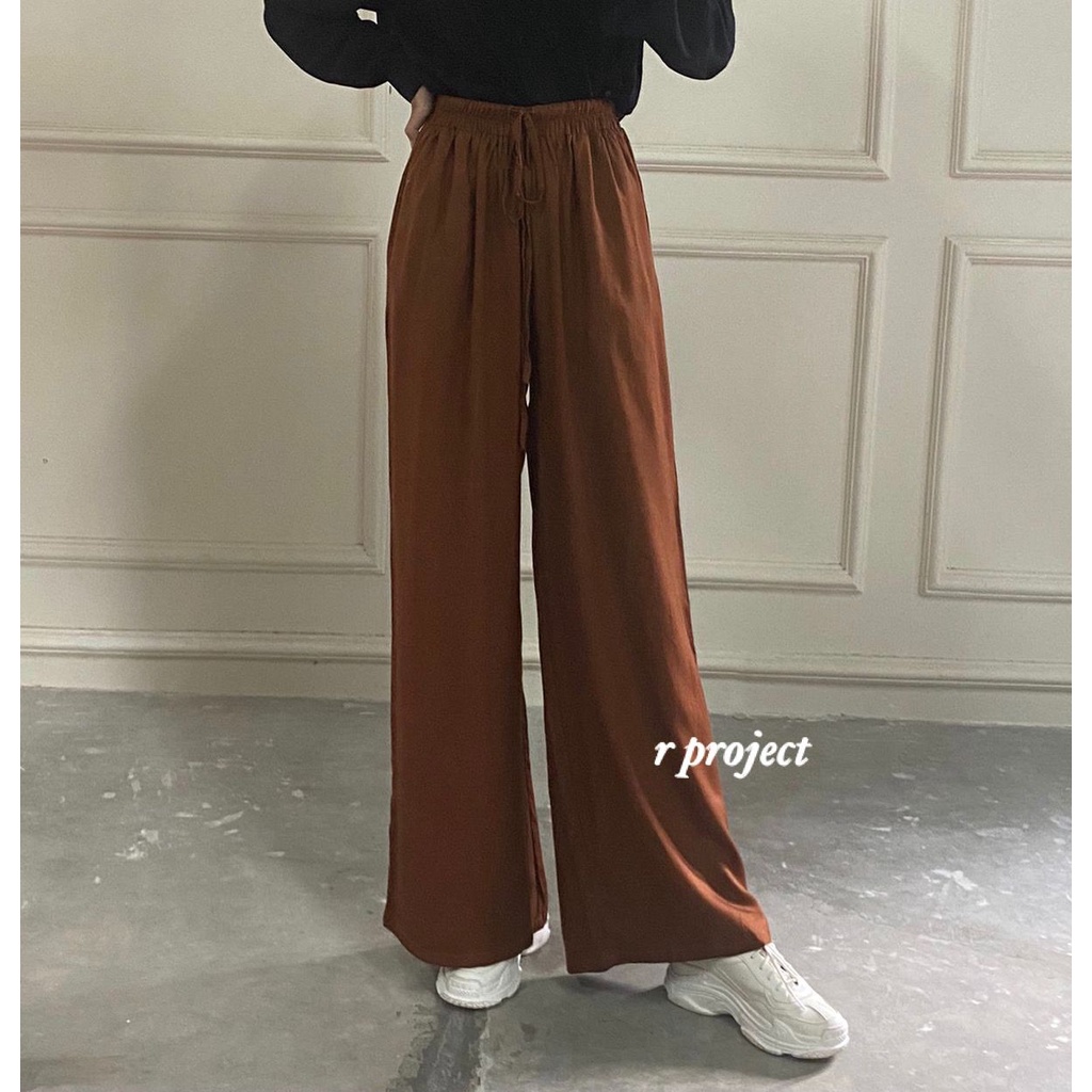 Kano kulot pants | celana kulot bahan rayon twill premium | Pinggang Full karet |celana kulot wanita original by r_project