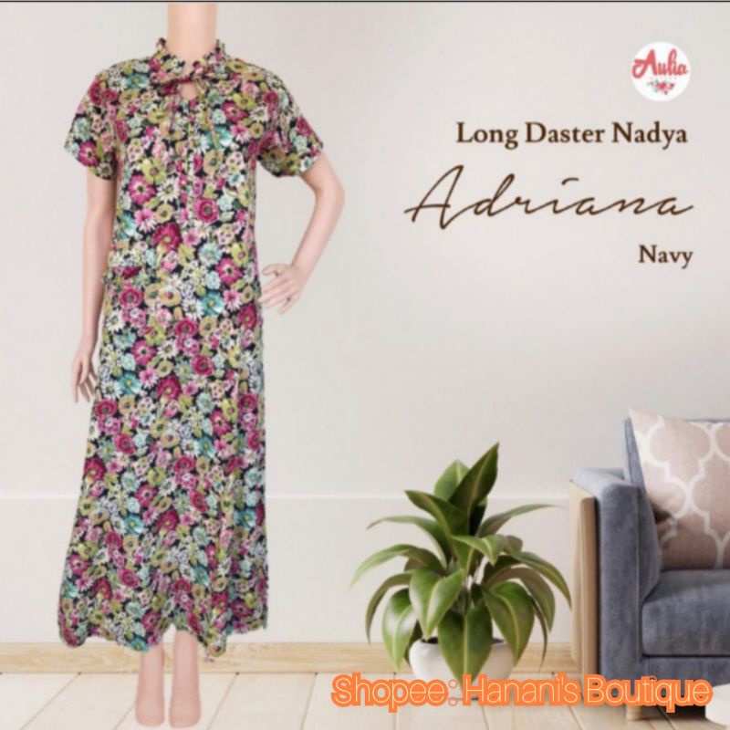 AULIA DASTER Long Daster Nadya Adriana Navy size L by Aulia Daster
