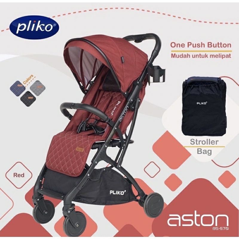 Pliko Aston Kereta Roda Dorong Anak Bayi Simple Seat Belt Pengaman 5 Titik Simple