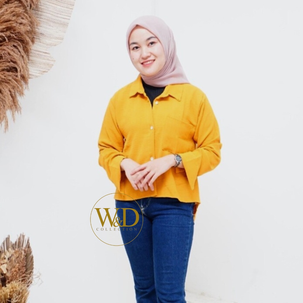 KEMEJA WANITA BLUS POLOS CRINKLE AIRFLOW