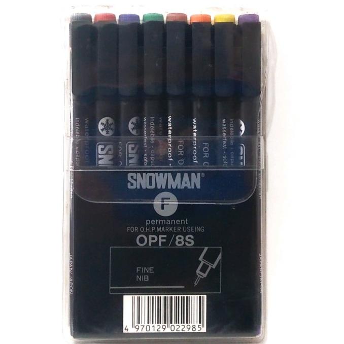 

SET 8 PEN WARNA SPIDOL SNOWMAN OHP PERMANENT