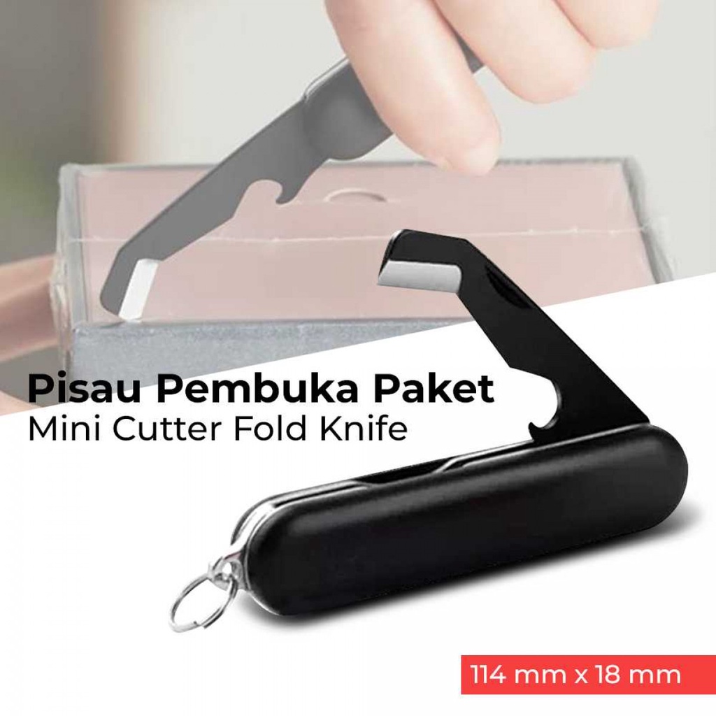 Pisau Pembuka Paket Multifungsi Cartoon Opener Mini Cutter Fold Knife