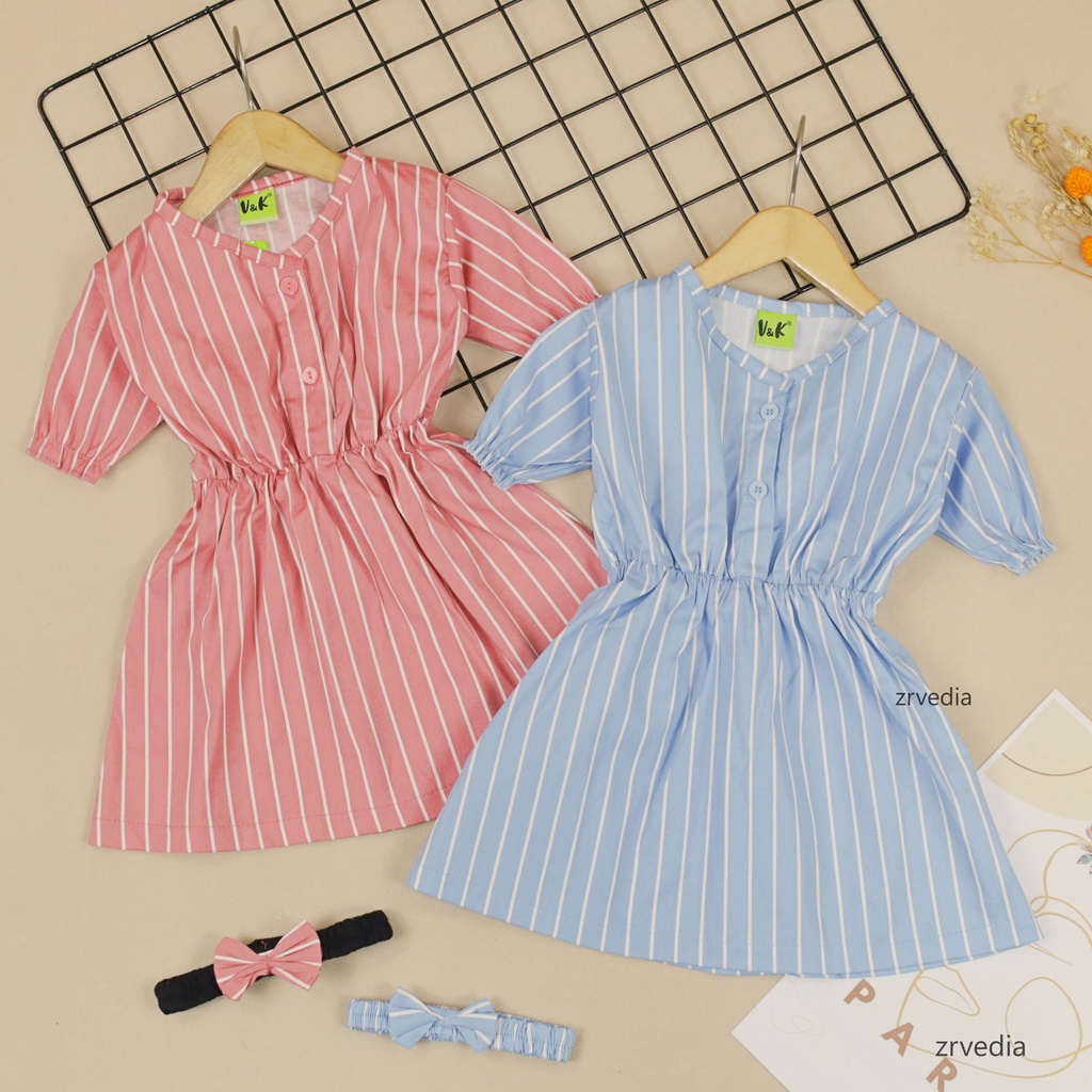 [FREE BANDANA] Dress Baby Grande uk 12-36 Month / Tunik Anak Perempuan Dres Daily Balita Branded ZR Vedia